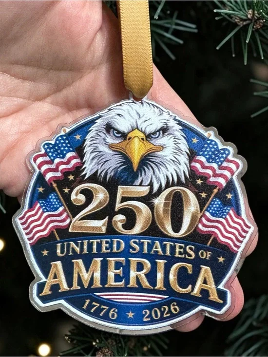 USA 250 Anniversary Eagle Christmas Ornament