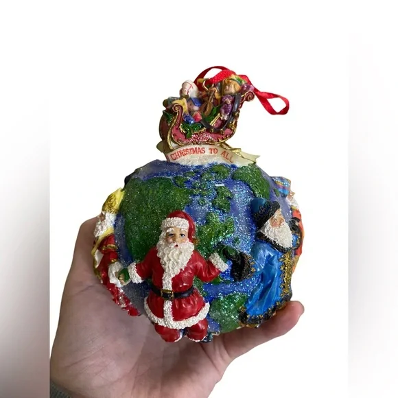 Vintage 2001 Christopher Radko Santas‎ Around The World Resin Christmas Ornament
