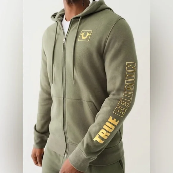 NWT True Religion Men’s Size‎ Medium Kalamata True Block Zip Hoodie