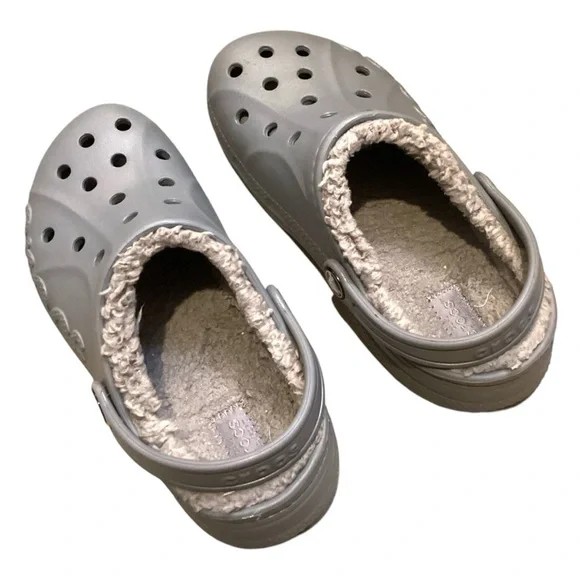 CROCS Kids Baya‎ Lined Clog, Light Grey - Size 3 Never Worn Style 207500