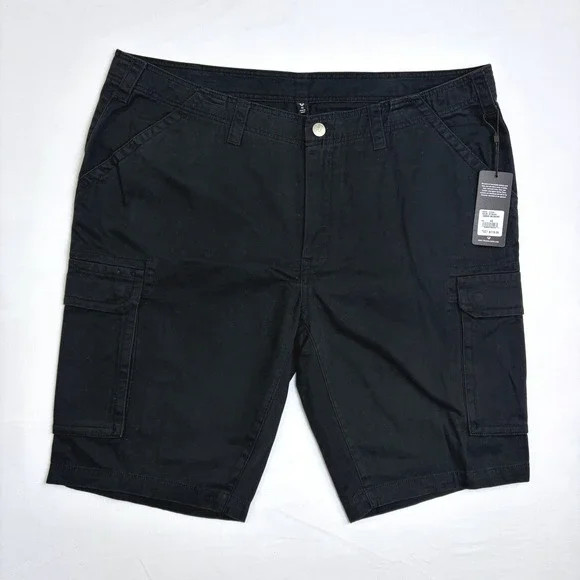 True Religion Mens Jet Black Cargo SN Shorts NWT‎ Size 42 107235