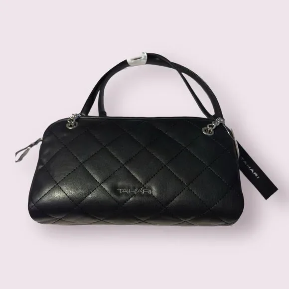 Tahari‎ Evening Black Small Purse Handbag Vegan Leather Bag BNWT