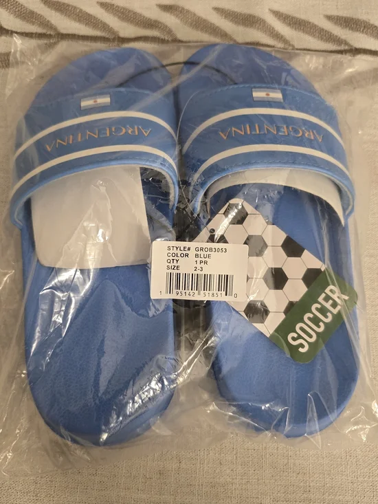 Kids Soccer Fan FIFA Slide Sandals – Argentina Size 2/3 Kid Youth