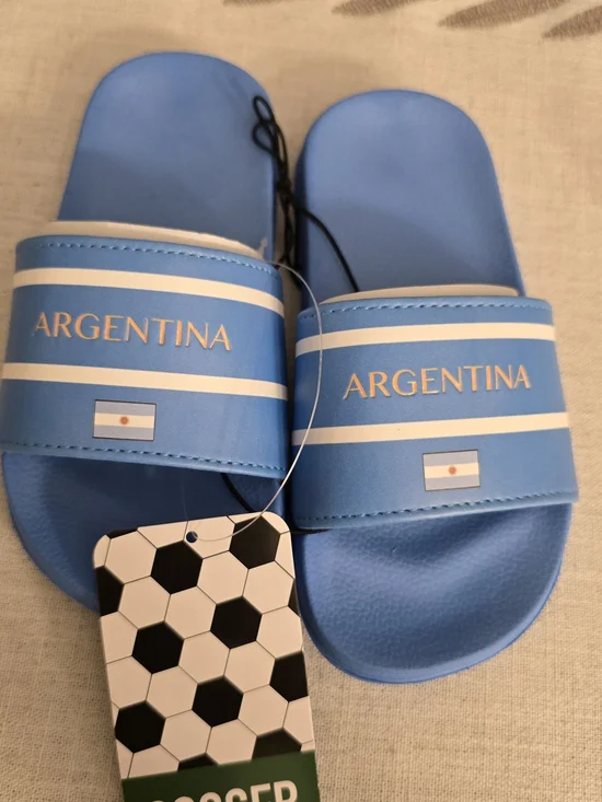 Kids Soccer Fan FIFA Slide Sandals – Argentina Size 9/10 Toddler
