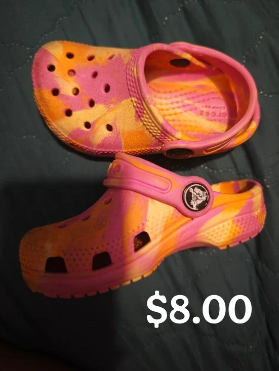 CROCS Kids Tie-Dye Clog in Pink & Orange
