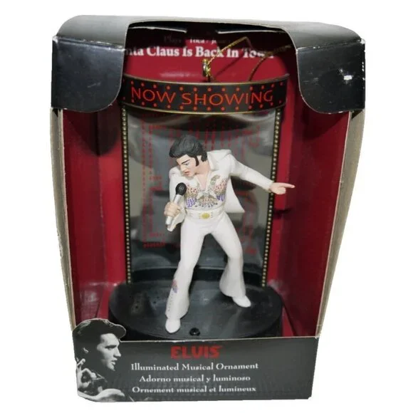 ELVIS Musical Lighted Christmas Ornament approx 5.5
