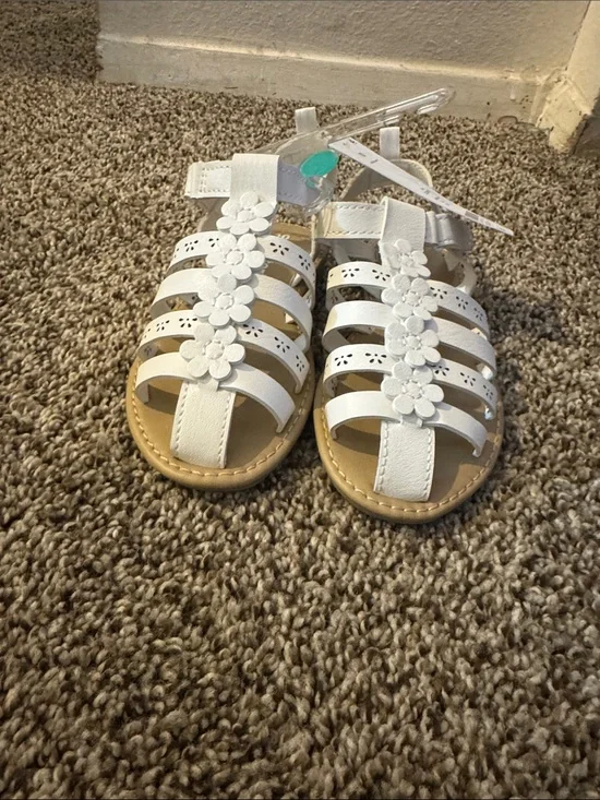 Carter's White Floral Strap Girls' Sandals