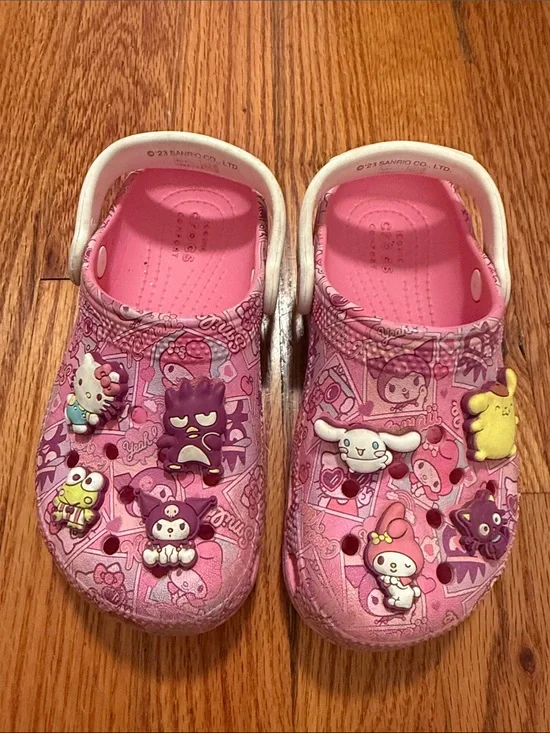 CROCS Kids Pink Character Slip-On Clogs with Backstrap