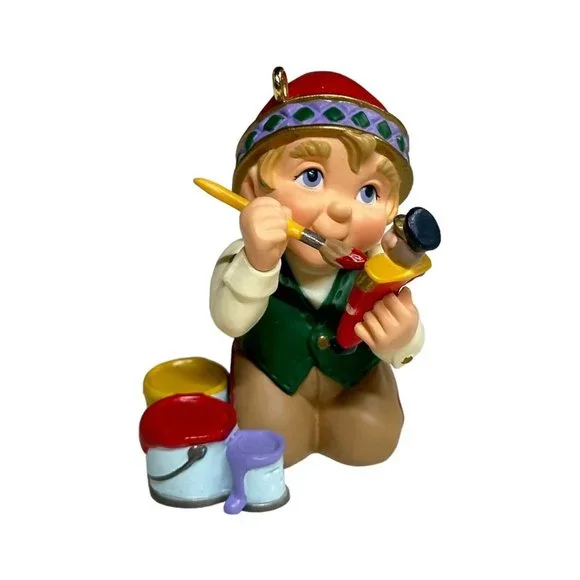 1999 Hallmark KOCC CLUB Christmas Ornament‎ ARTIC ARTIST Elf Painting Toys Pixie