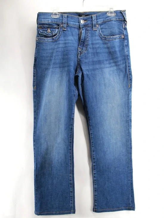 True Religion Ricky Relaxed Straight Jeans Mens Size 32x30 Tailored Blue Denim