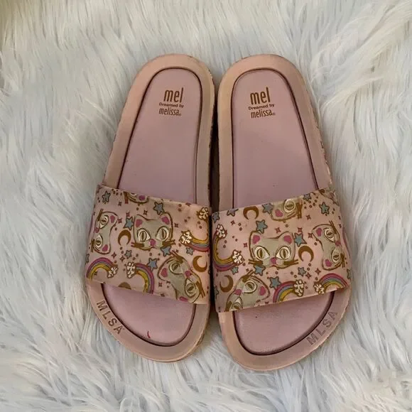 Mel dreamed By Melissa beach slides pink cat 2.5