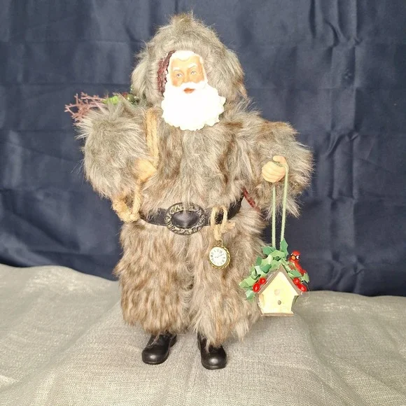 Woodsman Santa Claus Fur Pocket Watch Bird House Cardinal Squirrel Ashland
