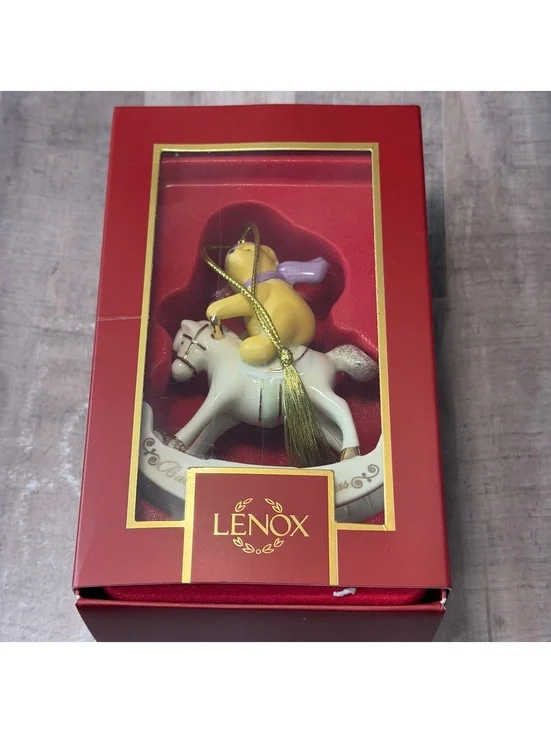 Lenox 2025 Winnie The Pooh Baby's 1st Christmas Ornament Rocking Horse 4.25