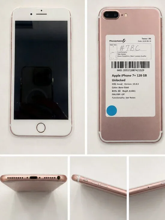 Apple iPhone 7 Plus 128GB Unlocked Rose Gold (#7 BC)