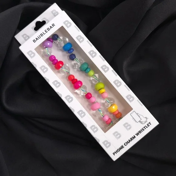 BAUBLEBAR New Phone Charm Wristlet Beaded Rainbow Colorful Strap Lanyard
