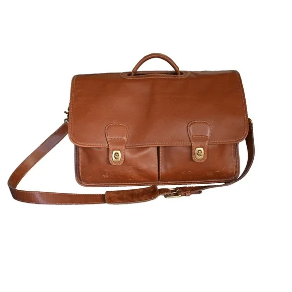 Vintage Coach 2005 Leather Briefcase Messenger Bag Brown 0502 USA