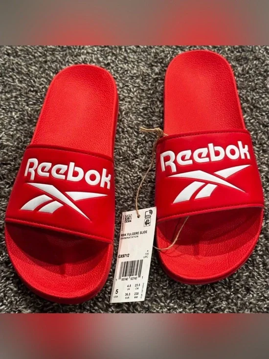 Reebok Kids Red Logo Slide Sandals