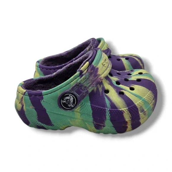 Crocs Classic Lined Clog Child 5 Tie Dye Slip On