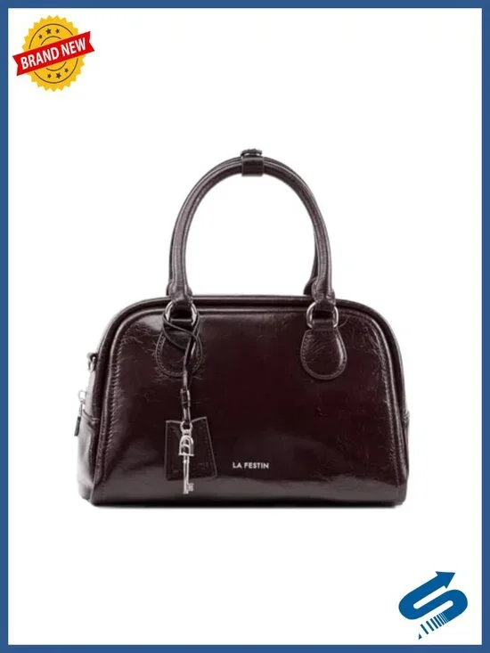 Genuine Leather Top Handle Convertible Crossbody Bag Women