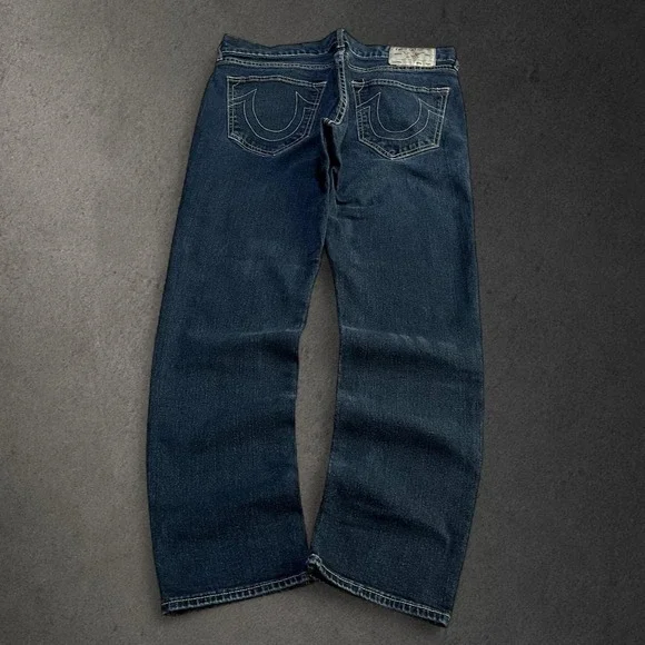 Y2K 2000s Style Ture Religion Grunge Indie Skate Hip Hop Embroidered Denim Jeans