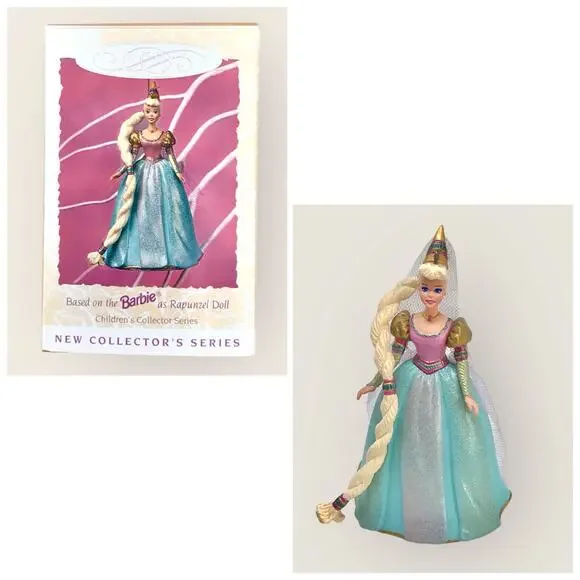 Hallmark Barbie as Rapunzel Christmas Ornaments Vintage 1997