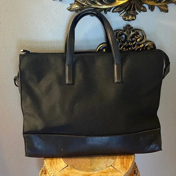 🖤Tumi Nylon Leather Briefcase 43009D3  Black🖤😎