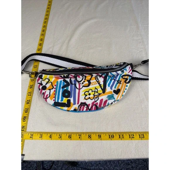 Brighton Shoulder Bag Womens Small Multicolor Pop Art Graffiti Love Heart Floral