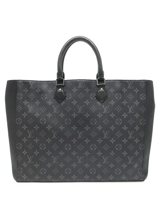 Louis Vuitton Tote Grand Sac Monogram Eclipse Silver