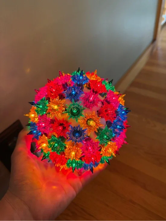 Vintage Multi-Color Starburst Christmas Light Sphere