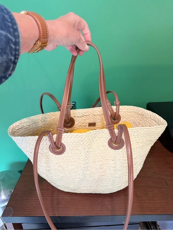 LOFT Woven Straw Tote Beach Bag | Oversized Summer Shoulder Bag