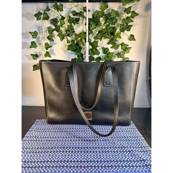 Dooney & Bourke Black pebbled leather Ashton tote