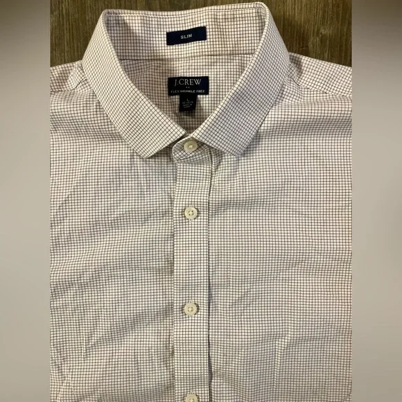 J Crew‎ Flex Wrinkle Free Slim Fit Button Down Shirt 16-16.5 (Large)