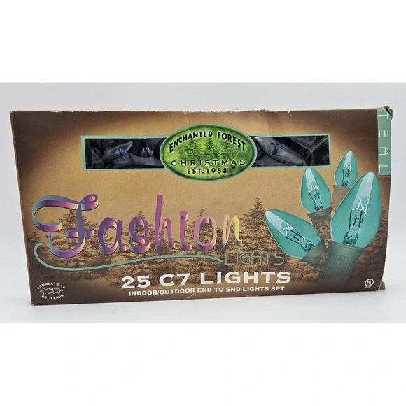 Enchanted Forest 25 C7 Teal Green Fashion String Lights 24 Ft Indoor Outdoor