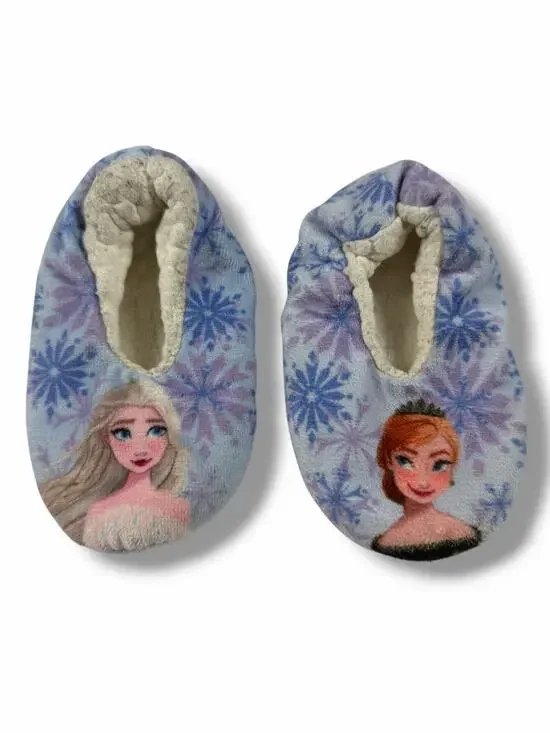 Disney Frozen Elsa Anna Plush Slippers Cozy House Shoes Toddler Size 5–6