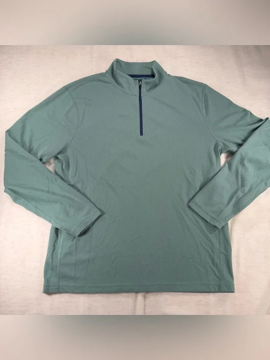 J. Crew Performance Light Teal Quarter-Zip Pullover