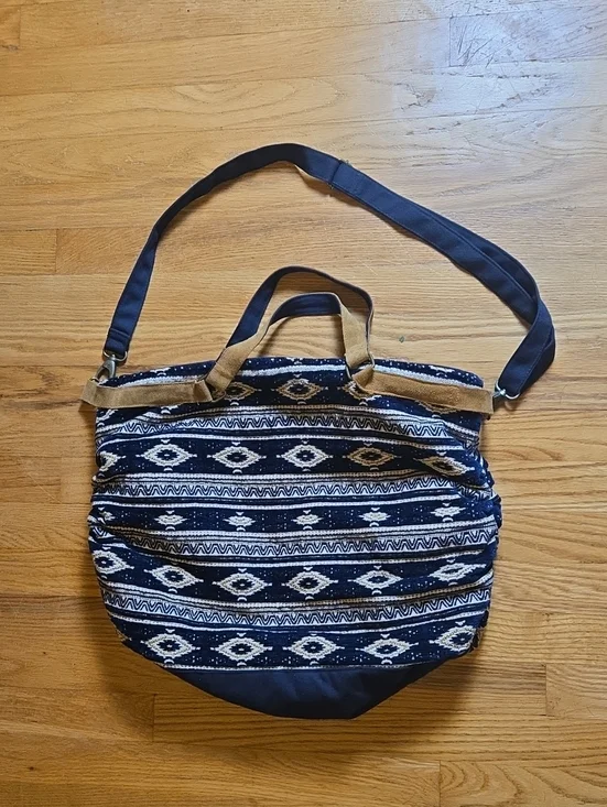 World Market boho tapestry carpet zip-top tote bag