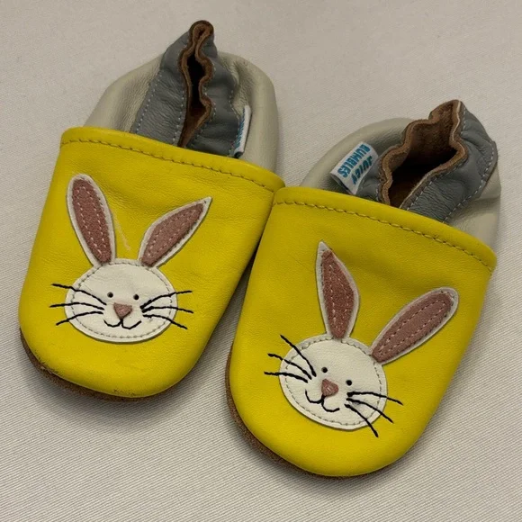 Leather Easter Spring Bunny Baby Shoes