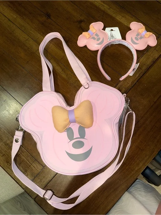 Disneyland “Hey Boo” Pink Pumpkin Minnie Mini Tote & Ears set - Halloween 2026