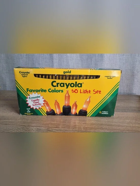 Vintage Crayola Gold Mini Light String - 50-Pack Gold