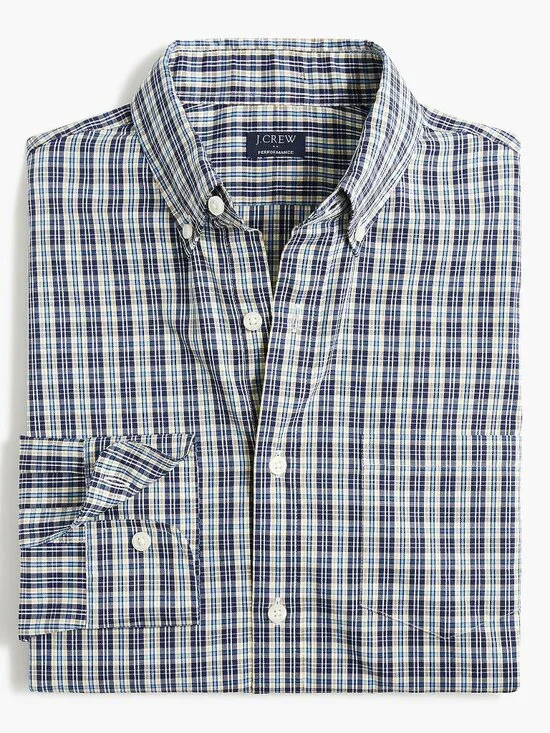NWT J. Crew Mens Size XL Blue Slim Untucked Flex Performance Casual Shirt NEW
