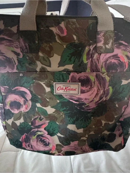 Cath Kidston Pink & Green Floral Canvas Tote