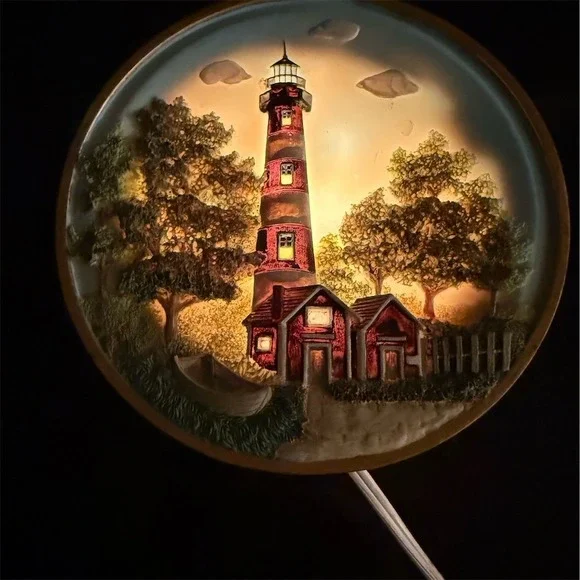 ALSY LIGHTING Vtg 3D Lighthouse Plug-In Night Light Bodie 6