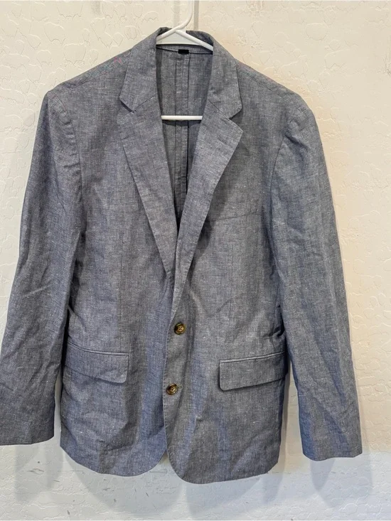 J.Crew Ludlow Slim Blazer Mens 36S Blue Jacket Sport Linen Slim Fit Unstructured