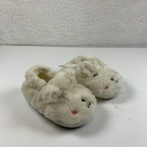HARPER CANYON Ivory White Soft Cozy Fluffy Bunny Animal Slippers 5 D‎ NWOB 7440
