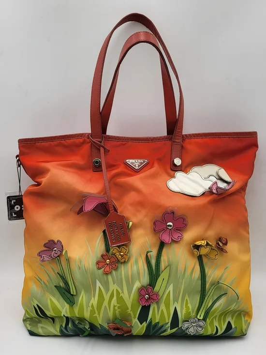 PRADA Saffiano Limited Edition Flowery Garden City Tote Bag Authentic w/COA