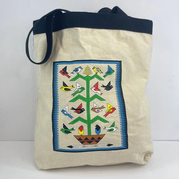 Tewa Tees Tote‎ Bag Southwestern Folk Art Birds USA Georgia O'Keeffe Santa Fe