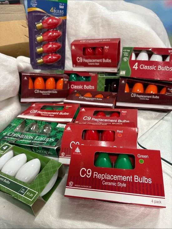 C9 Replacement Christmas Light Bulb Packs - Red & Green