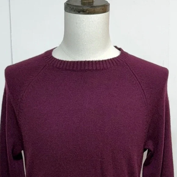 NEW J.Crew Sweater Men Medium Purple Soft Lambswool Blend Pullover Long Sleeve