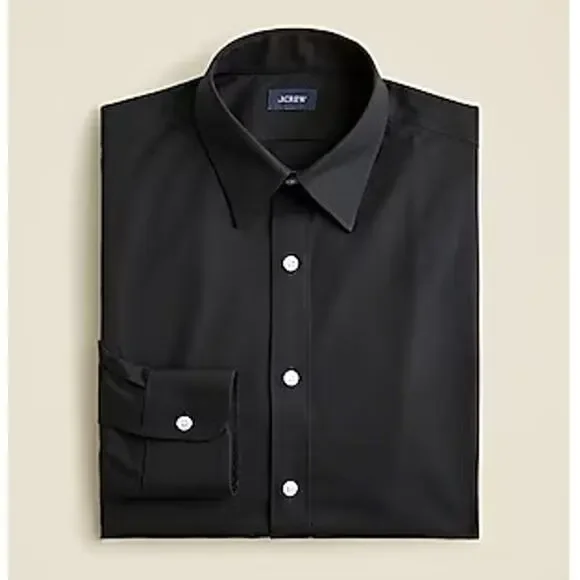 J.Crew Men's Bowery Wrinkle Free Dress Shirt Point Collar Black Size XL NWT
