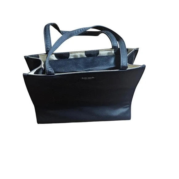 VTG Kate Spade New York Tote Shoulder Bag Polka Dot Lined Nylon Y2K Chic 90s